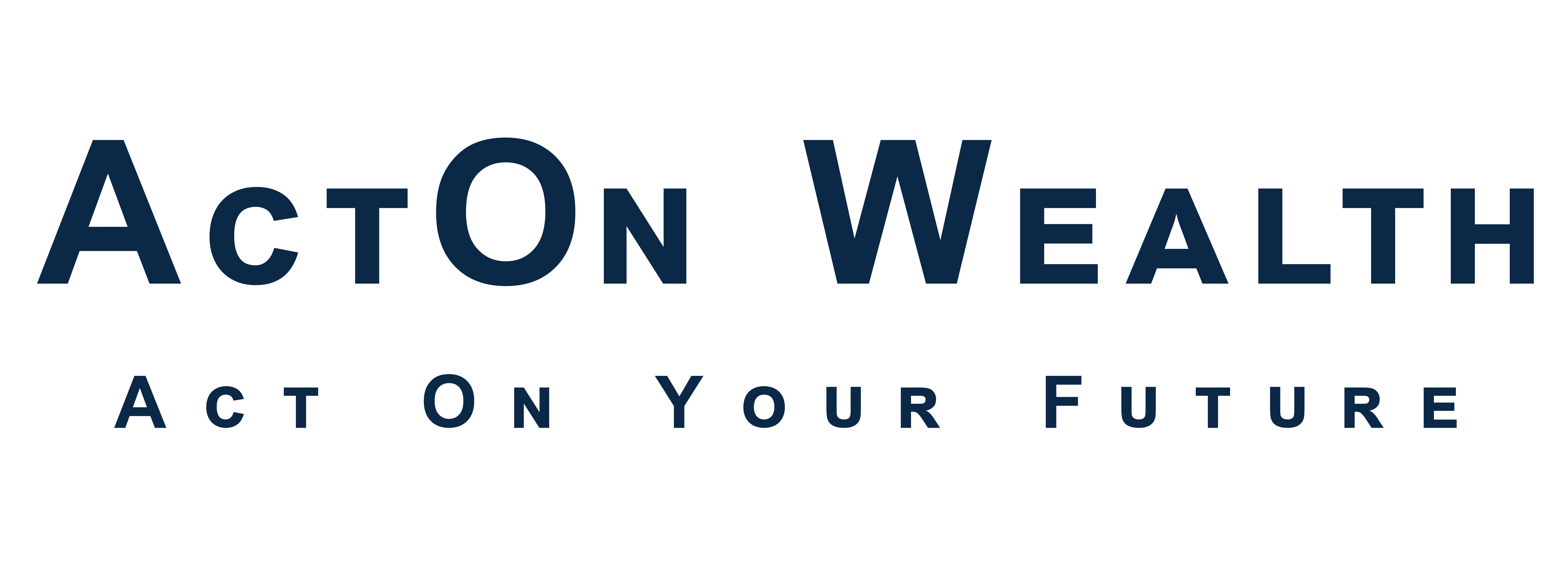 Logo of ActOn Wealth featuring the text 'ActOn Wealth' in blue with the tagline 'Act on Your Future' in a smaller font below, set against a clean white background.